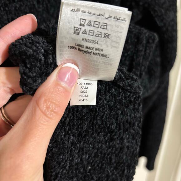 Karen Scott Chunky Knit Cowl Neck Sweater Black Fall Winter Cozycore Pull Over - Picture 6 of 8